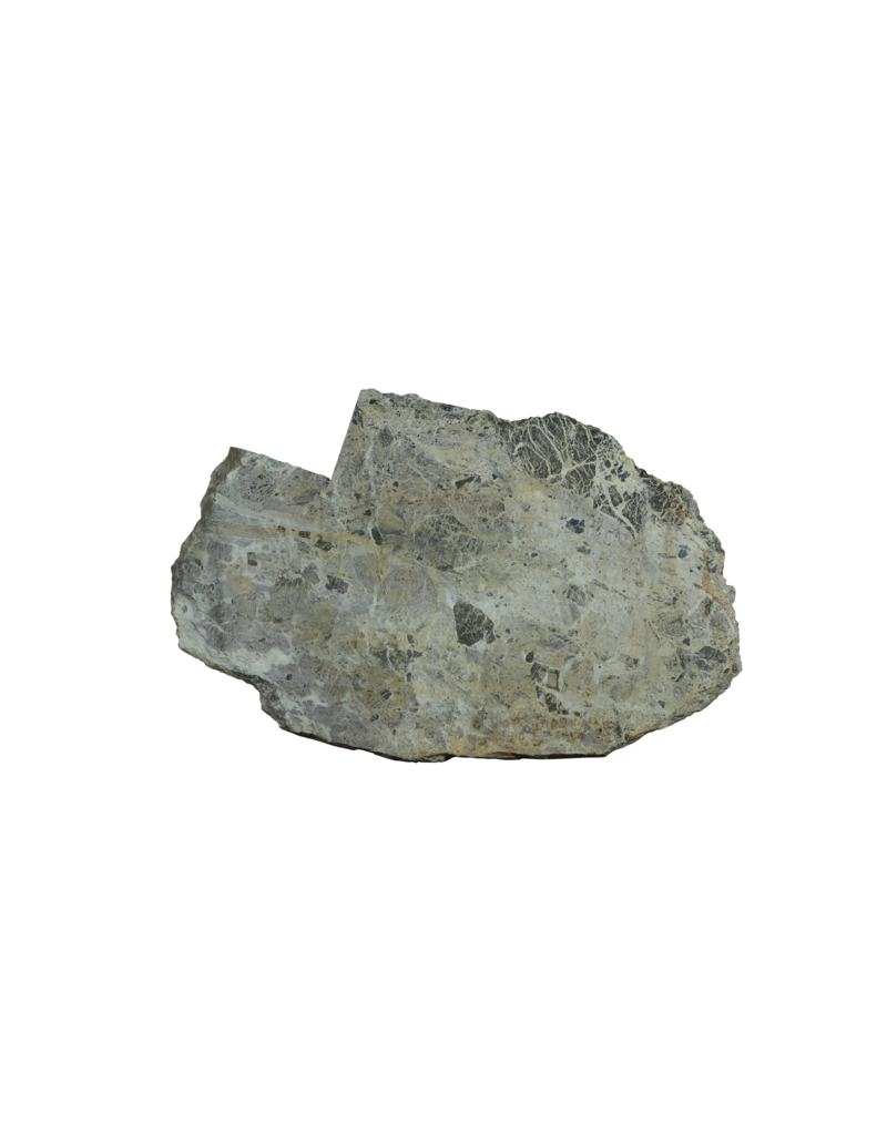 Maison Leon Van den Bogaert Fragmento Raro de Mármol Verde Antiguo 119 x 77 cm – Losa con Forma Orgánica y Huellas Históricas de Corte