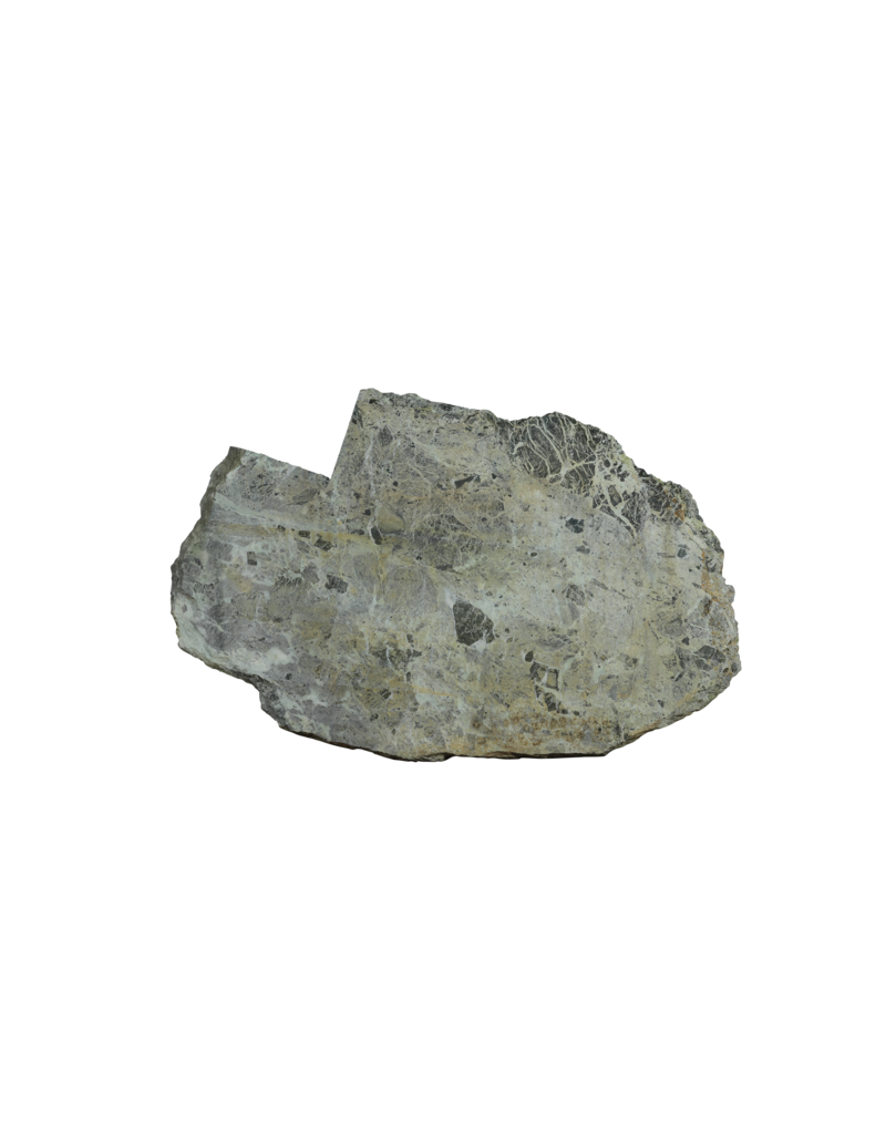 Seltenes Antikes Grünes Marmorfragment 119 x 77 cm – Naturstein Tisch Platte mit organischer Form und historischen Schnittspuren
