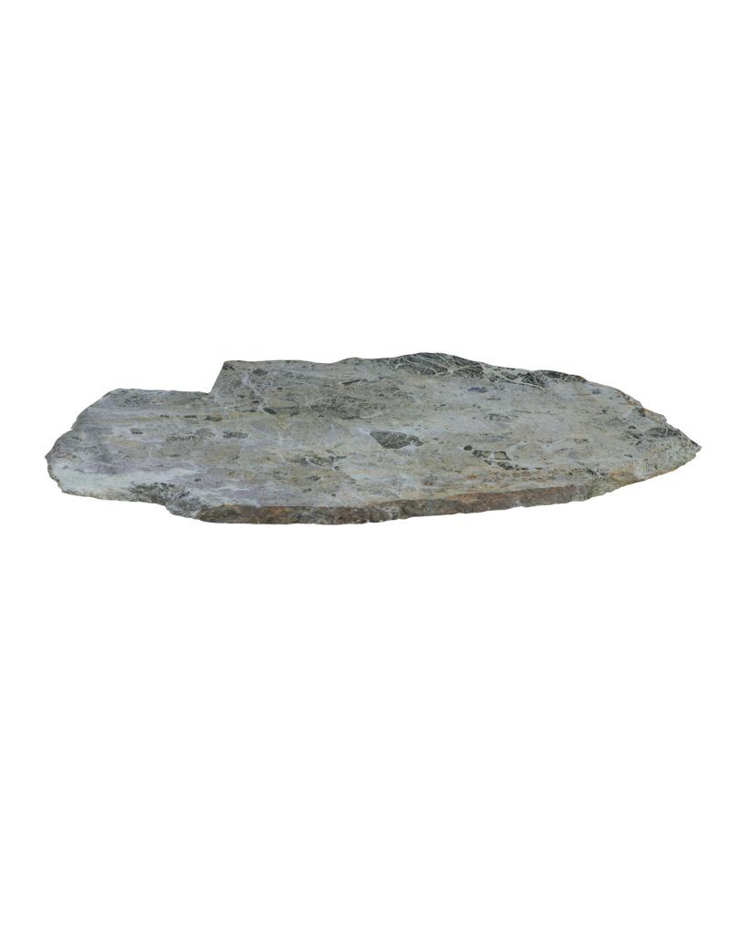 Zeldzaam Antiek Groen Marmer Fragment 119 x 77 cm –Tafelblad met Organische Vorm en Historische Snedesporen