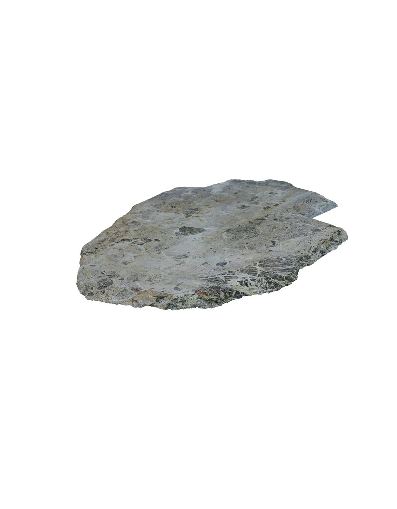 Rare Antique Green Marble Fragment 119 x 77 cm – Table Slab with Organic Form and Historic Cutting Traces – Luxury Interior Statement Piece