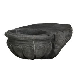 Antique Belgian Blue Stone Benetier – Sculptural Powder Room Basin