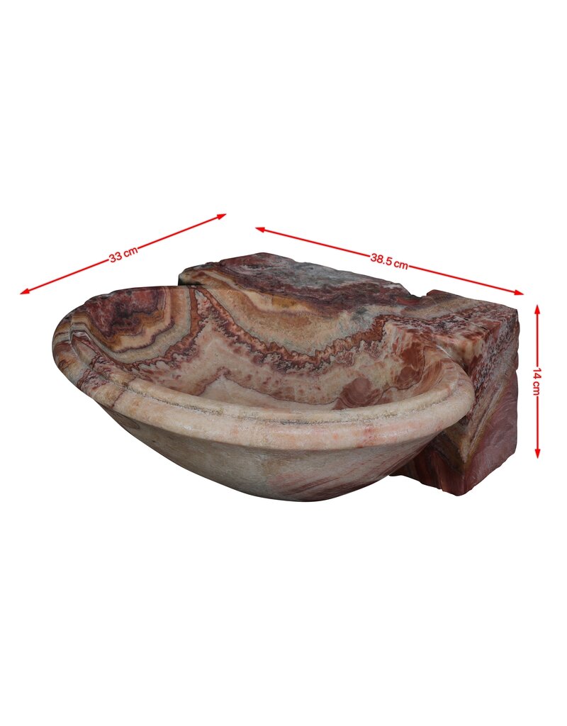 Original Antikes Onyx Weihwasserbecken – Marmor Wandbecken – Luxus Waschbecken für Gästebad oder Powder Room
