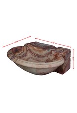 Maison Leon Van den Bogaert Original Antique Onyx Benitier Wall Basin – Hand Carved Water Font – Luxury Powder Room & Guest Restroom Sink