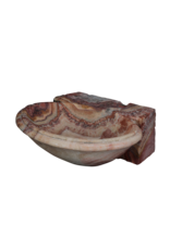 Maison Leon Van den Bogaert Original Antique Onyx Benitier Wall Basin – Hand Carved Water Font – Luxury Powder Room & Guest Restroom Sink