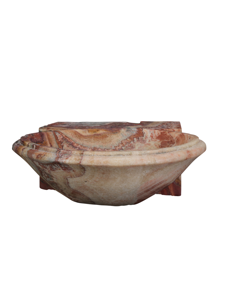 Maison Leon Van den Bogaert Original Antikes Onyx Weihwasserbecken – Marmor Wandbecken – Luxus Waschbecken für Gästebad oder Powder Room