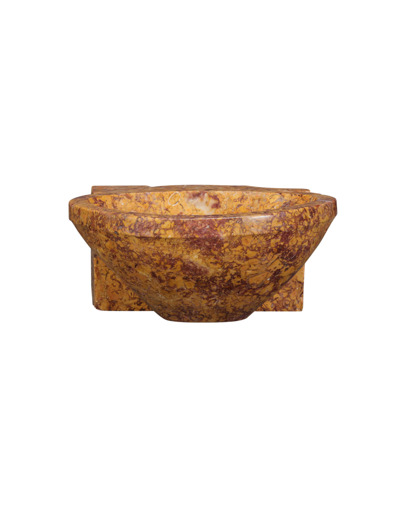 Maison Leon Van den Bogaert Vasque Murale en Marbre Brocatelle d’Espagne – Lavabo Haut de Gamme pour Powder Room