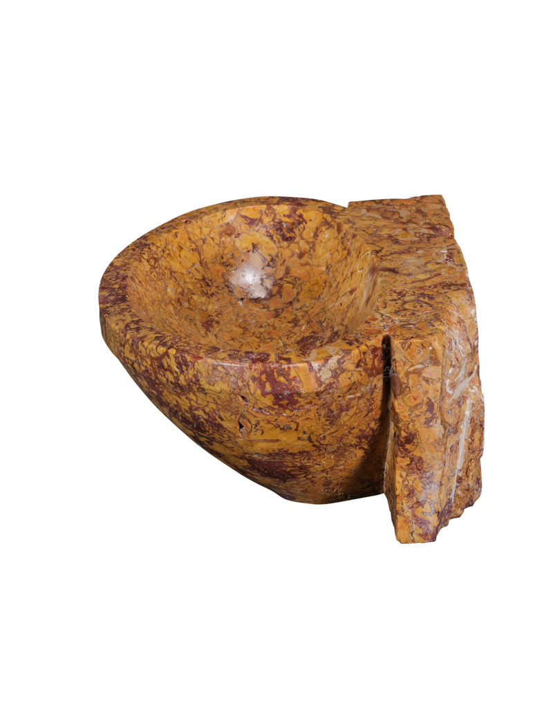 Maison Leon Van den Bogaert Brocatelle de Spain Marble Hand Washer – Luxury Wall Basin for Powder Room or Guest Restroom