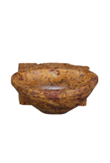 Maison Leon Van den Bogaert Vasque Murale en Marbre Brocatelle d’Espagne – Lavabo Haut de Gamme pour Powder Room