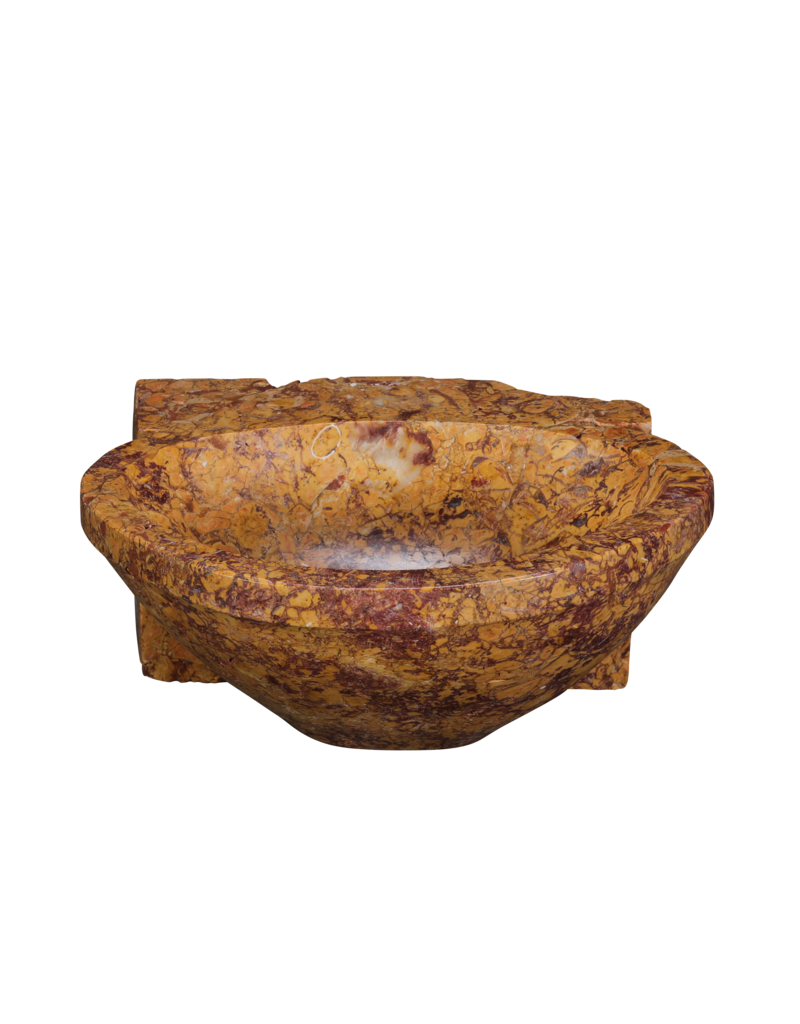 Maison Leon Van den Bogaert Lavabo Mural en Mármol Brocatelle de España – Lavabo de Lujo para Powder Room o Baño de Invitados