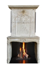 Classic Vintage Fireplace Surround In Limestone With Upper Mantle