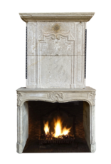 Classic Vintage Fireplace Surround In Limestone With Upper Mantle