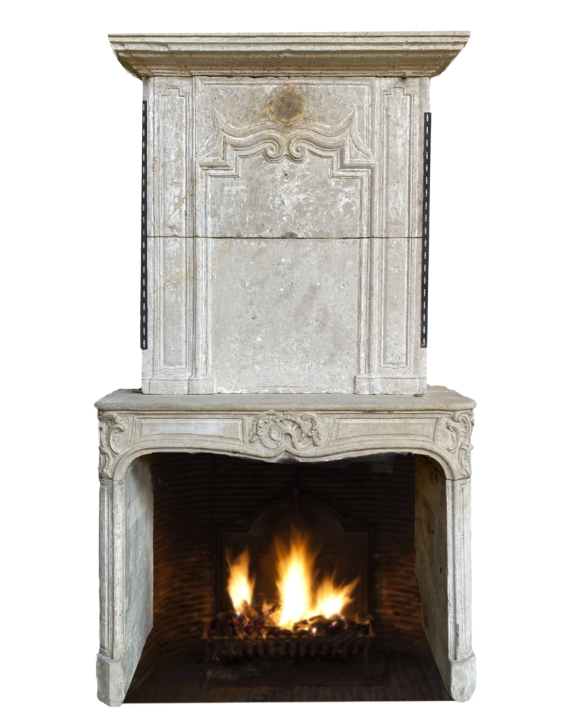 Klassische Vintage Kamin Maske Aus Kalkstein Mit Oberem Mantel