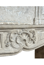 Classic Vintage Fireplace Surround In Limestone With Upper Mantle