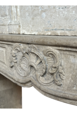 Klassische Vintage Kamin Maske Aus Kalkstein Mit Oberem Mantel