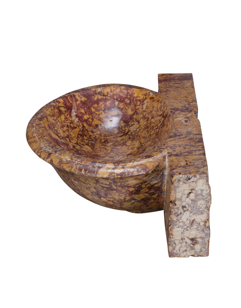 Maison Leon Van den Bogaert Rare Antique Brocatelle de Spain Marble Hand Basin – Luxury Wall-Mounted Hand Washer for Powder Room or Guest Bathroom