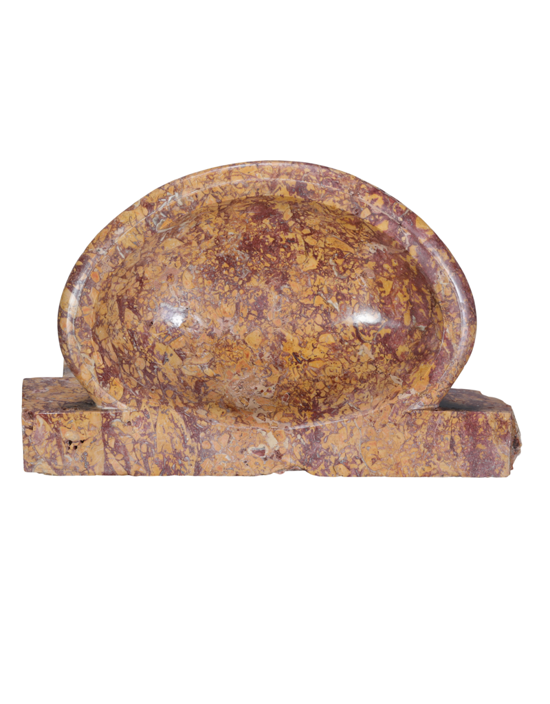 Lavabo en Ancien Marbre Brocatelle d’Espagne – Lave-mains Mural de Luxe pour Toilettes Invités