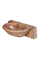 Maison Leon Van den Bogaert Lavabo en Ancien Marbre Brocatelle d’Espagne – Lave-mains Mural de Luxe pour Toilettes Invités