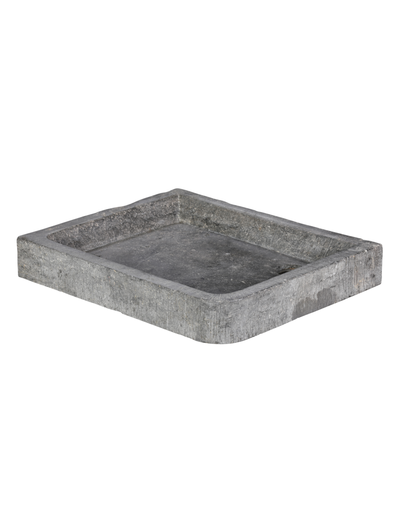Maison Leon Van den Bogaert Authentic Antique Belgian Blue Stone Sink Basin – Hand Carved Rustic Belgian Hardstone Washbasin in Bleu Stone