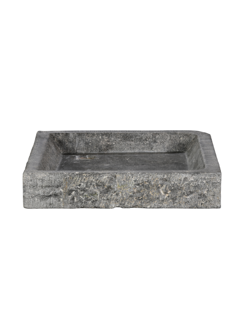 Authentic Antique Belgian Blue Stone Sink Basin – Hand Carved Rustic Belgian Hardstone Washbasin in Bleu Stone