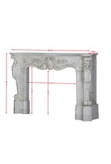Maison Leon Van den Bogaert Exceptional 19th Century Victorian Regency Antique Fireplace Mantel in White Carrara Marble – Hand Carved Sculptural Chimneypiece