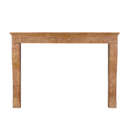 Maison Leon Van den Bogaert Louis XVI Antique Fireplace Mantel in Bourgogne Rose Stone