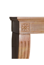 Maison Leon Van den Bogaert Chimenea francesa antigua estilo Luis XVI del siglo XIX en piedra Bourgogne rosa – Tallada a mano