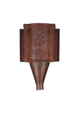 Maison Leon Van den Bogaert Exclusive cast iron rainwater hopper head – 1908 – richly decorated architectural element with floral vase, early 20th century