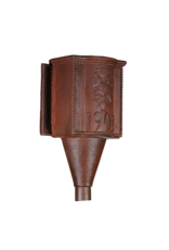 Maison Leon Van den Bogaert Exclusive cast iron rainwater hopper head – 1908 – richly decorated architectural element with floral vase, early 20th century