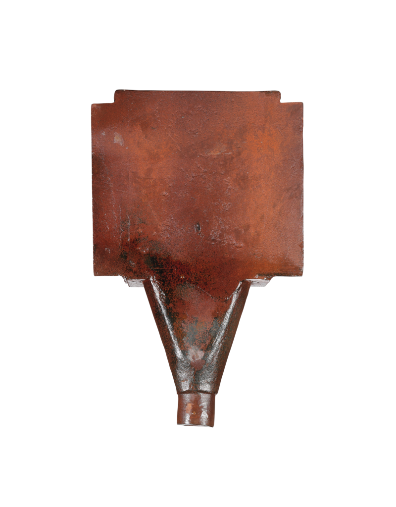 Maison Leon Van den Bogaert Exclusive cast iron rainwater hopper head – 1908 – richly decorated architectural element with floral vase, early 20th century