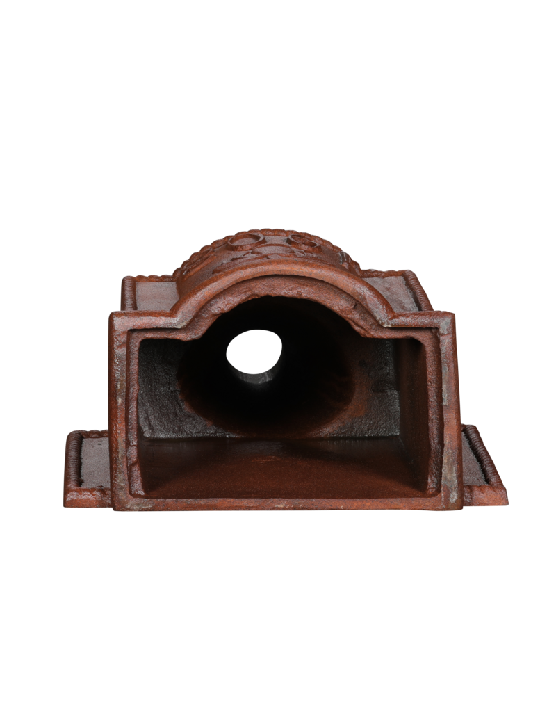Maison Leon Van den Bogaert Exclusive cast iron rainwater hopper head – 1908 – richly decorated architectural element with floral vase, early 20th century