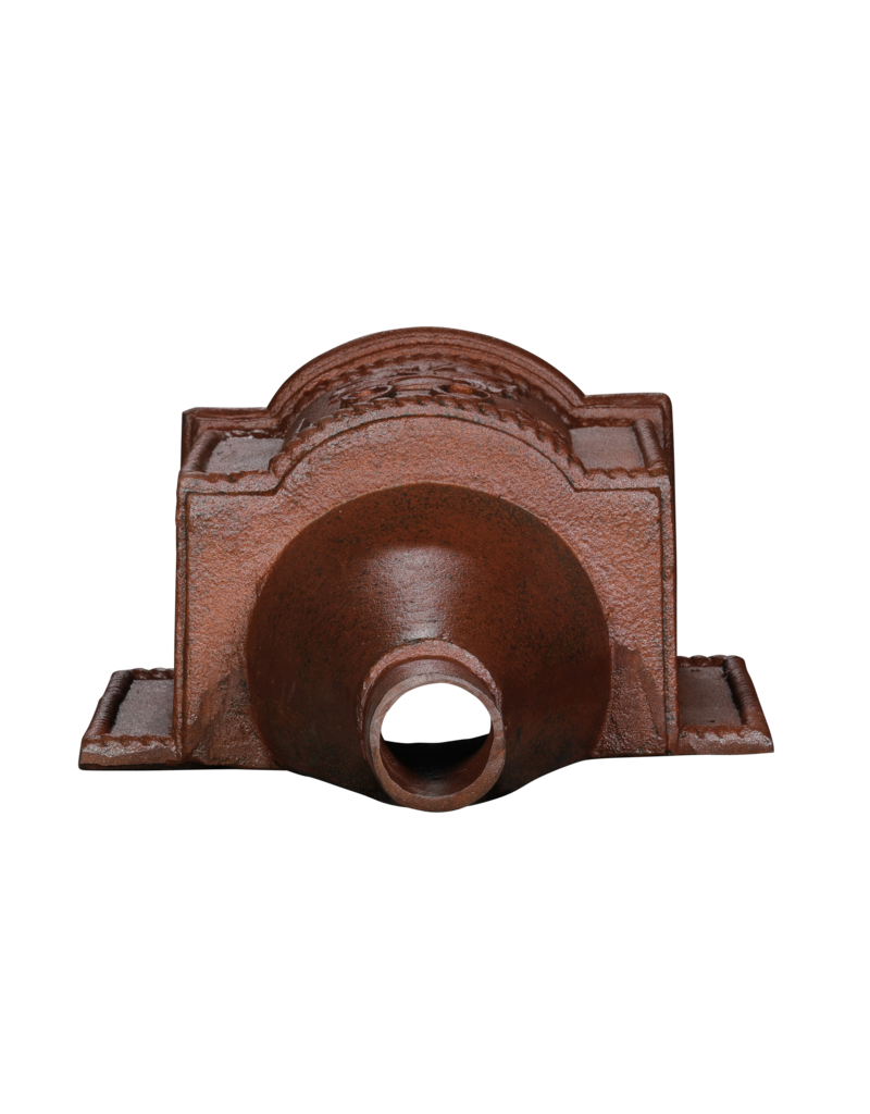 Exclusive cast iron rainwater hopper head – 1908 – richly decorated architectural element with floral vase, early 20th century