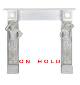 Maison Leon Van den Bogaert Monumental Neo-Classical Caryatid Marble Fireplace | Louis XVI – Empire