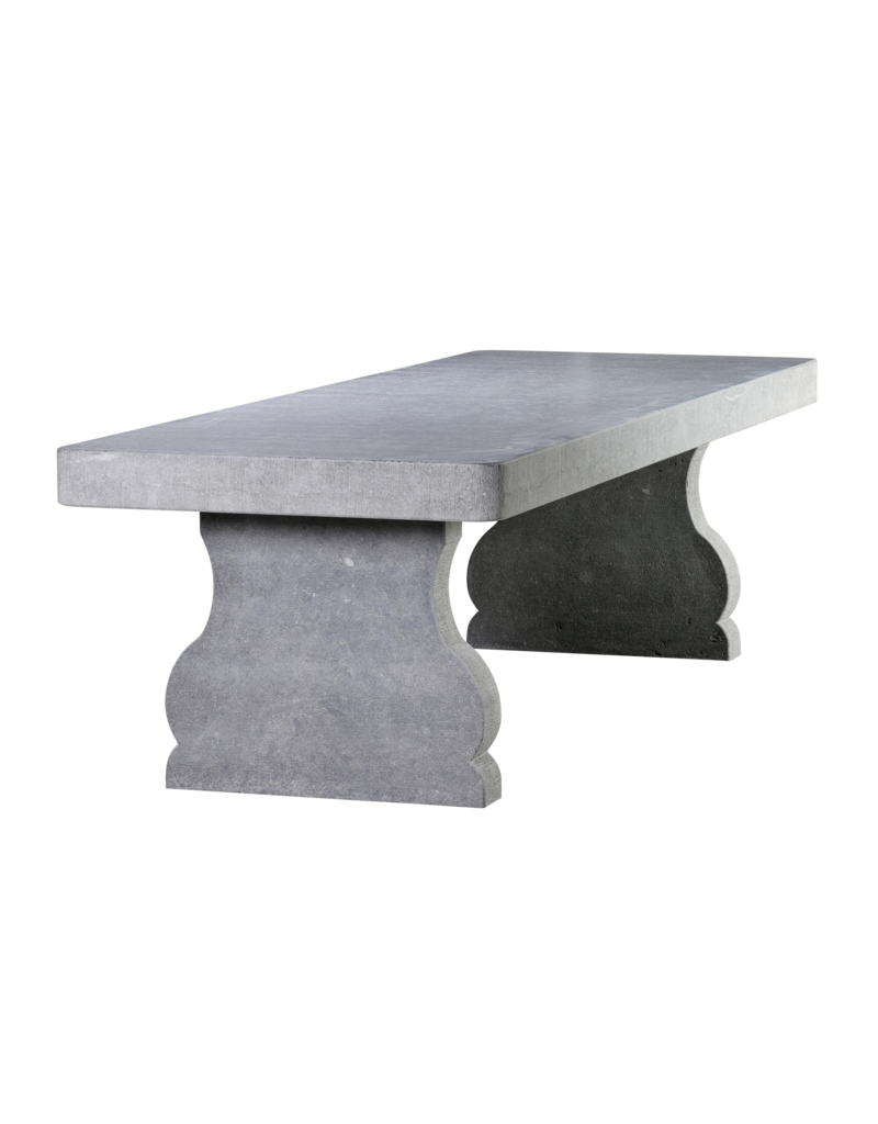 Maison Leon Van den Bogaert Monumentale Table en Pierre Bleue Belge de Style Louis XIV pour Intérieur et Extérieur