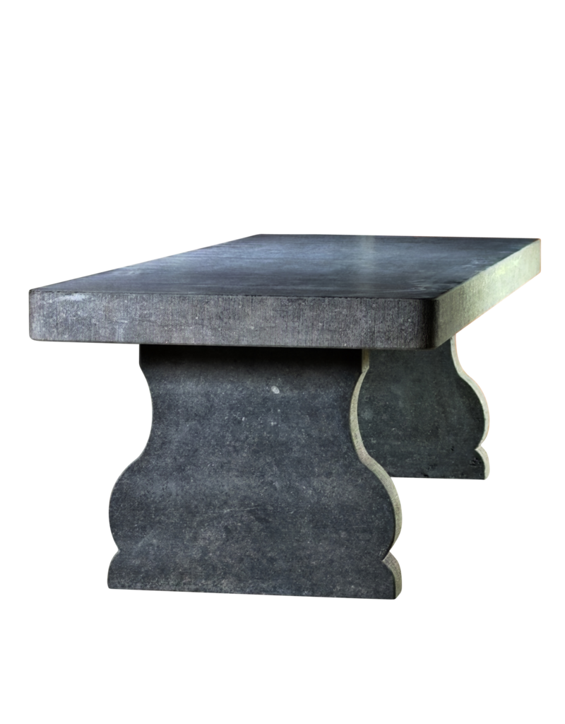 Maison Leon Van den Bogaert Monumentale Table en Pierre Bleue Belge de Style Louis XIV pour Intérieur et Extérieur