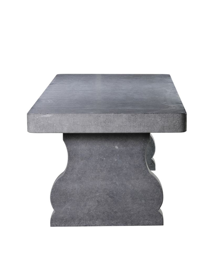 Maison Leon Van den Bogaert Exceptional Belgian Blue Hard Stone Table in Louis XIV Style – Monumental Indoor and Outdoor Architectural Table