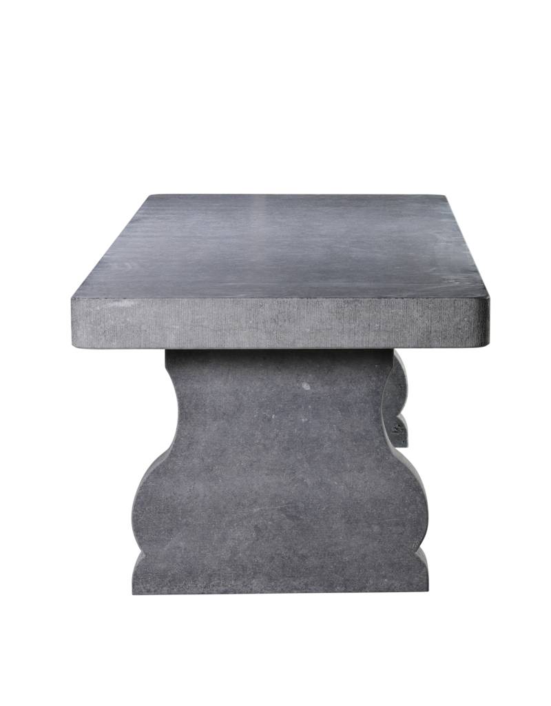 Maison Leon Van den Bogaert Monumentale Table en Pierre Bleue Belge de Style Louis XIV pour Intérieur et Extérieur