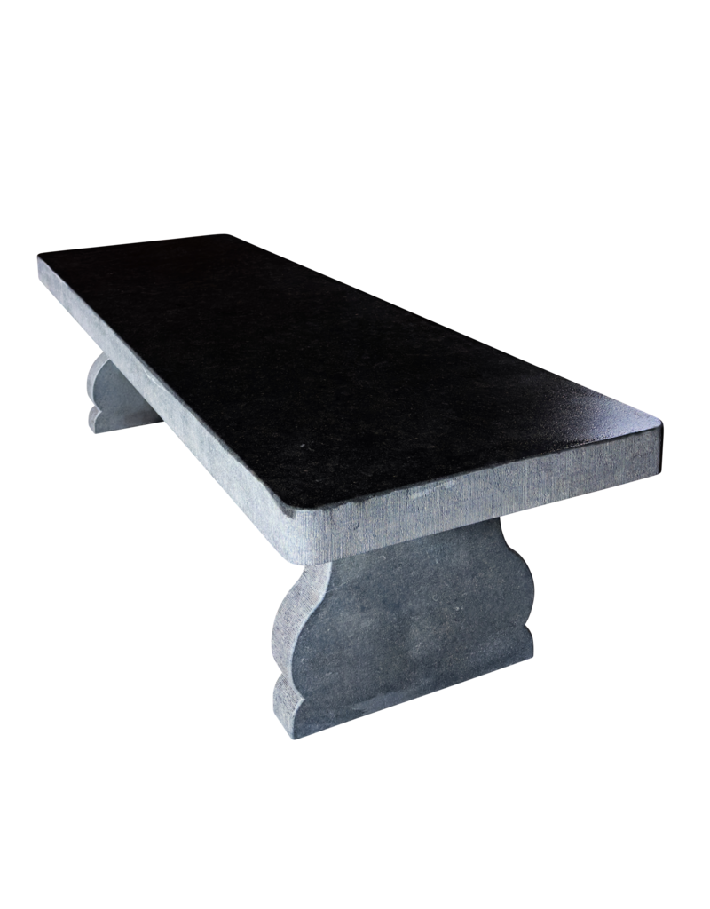 Maison Leon Van den Bogaert Monumental Mesa de Piedra Azul Belga Estilo Luis XIV para Interior y Exterior