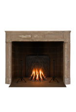 Original 17th Century French Louis XIV Limestone Fireplace Surround with Authentic Rustic Patina Remains