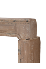 Original 17th Century French Louis XIV Limestone Fireplace Surround with Authentic Rustic Patina Remains