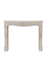 Maison Leon Van den Bogaert Original 18th Century French Late Louis XIV Limestone Fireplace Surround with Sculptural Shell Motif