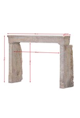Maison Leon Van den Bogaert Original 17th Century French Louis XIII Hard Limestone Fireplace Surround for a Large Firebox