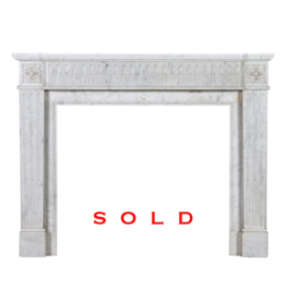 Haussmannien Carrara Marble Fireplace Mantel 19th Century