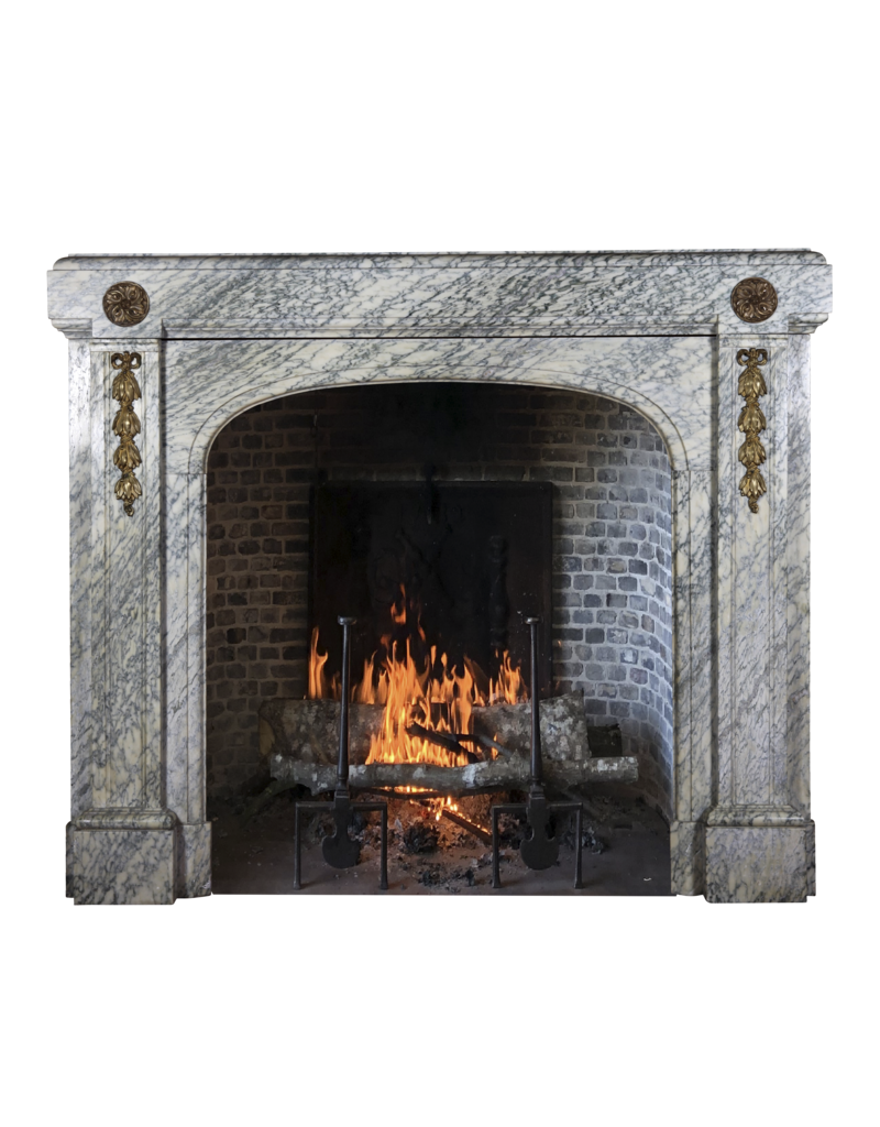 Maison Leon Van den Bogaert Vintage-Kaminumrandung aus Campan-Vert-Marmor