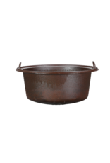 Pot Ancien en Acier – Porte-Bûches Rustique pour Cheminée ou Objet Lumineux Industriel