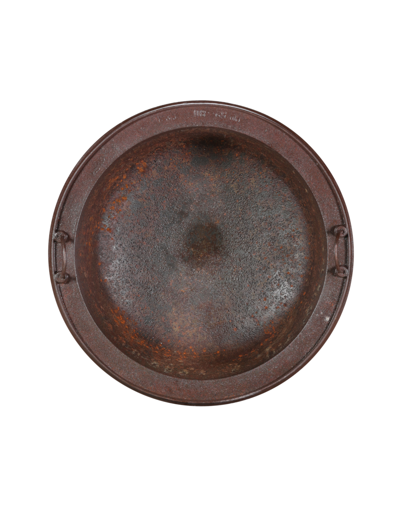 Antique Steel Pot – Rustic Fireplace Wood Holder or Industrial Statement Lighting Object