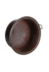 Pot Ancien en Acier – Porte-Bûches Rustique pour Cheminée ou Objet Lumineux Industriel
