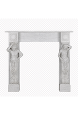 Private-Collection Console monumentale néoclassique à caryatides sculptées en marbre blanc
