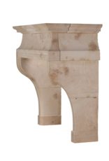 Massangis Jaune French Limestone Fireplace Mantel, Late 20th Century Architectural Surround for Large Open Firebox