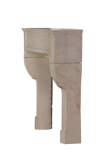 Extra kleine Franse 18e-eeuwse klassieke kalkstenen schouw – antieke wit-beige stenen schouwmantel van 105,5 cm breed