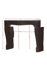 Exceptionnelle cheminée française transition LXIV Régence en pierre de lave couleur aubergine foncée – manteau ancien du XVIIIe siècle, 146 cm de largeur
